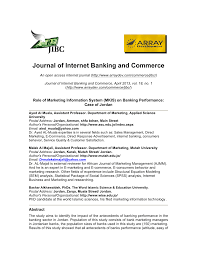 To get enthusiasts back up and running without breaking the bank. Pdf Role Of Marketing Information System Mkis On Banking Performance Case Of Jordan