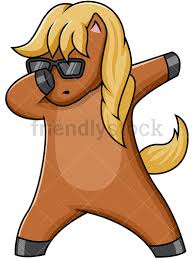 Dabbing Horse Cartoon Vector Clipart Friendlystock Horse Cartoon Horse Illustration Cute Easy Drawings