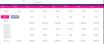 Table ui component based on react. How To Apply Filter And Show Hide Columns In React Table React Stack Overflow