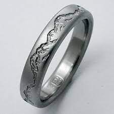 Montana 2 Titanium Ring With Mountains Titanium Wedding Rings Engagement Rings Opal Antique Wedding Jewelry