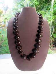 New Hawaii Wedding Graduation New Brown Kukui Nut Lei Luau Hula Jewelry Necklace Ebay Kukui Kukui Nut Necklace