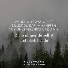 Wenn Du Etwas Willst Musst Du Darum Kampfen Nur Eines Versprichst Du Mir Bleib Immer Du Selbst Und Bleib Bei Dir Die Arzte Visual Statements Arzt Zitate Spruche Zitate Die Arzte