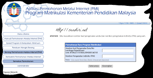Panduan mengisi borang untuk permohonan melalui internet (pmi). Permohonan Program Matrikulasi Http Sendiri Net