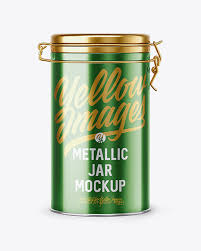 Download Metallic Jar With Locking Lid Mockup In Jar Mockups On Yellow Images Object Mockups PSD Mockup Templates