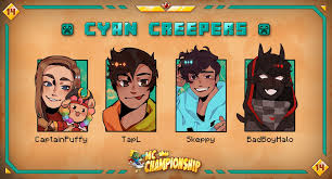 Mc championship is a minecraft event run by the noxcrew for a collection of creators from the minecraft and other communities. Mc Championship On Twitter Announcing Team Cyan Creepers Cptpuffy Taplharv Skeppy Badboyhalo Watch Them In Mcc On Saturday May 29th At 8pm Bst Https T Co Vqraz0zc1z