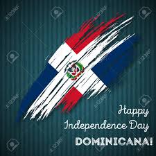 Desde que pasáramos a ser república dominicana. Diseno Patriotico Del Dia De La Independencia Dominicana Movimiento Expresivo Del Cepillo En Colores De La Bandera Nacional En Fondo Rayado Oscuro Happy Independence Day Dominicana Vector Greeting Card Ilustraciones Vectoriales Clip