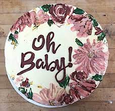 Handpainted Flowers Baby Shower Cakes Gender Reveal Cake Columbia Sc