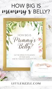 Funny Baby Shower Games By Littlesizzle Guess The Size Of Mommy S Belly Kick Off The Fun At Your Baby Shower Funny Funny Baby Shower Games Spring Baby Shower