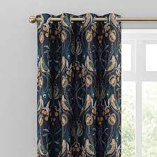 Havisham Navy Eyelet Curtains Curtains Green Eyelet Curtains Blue Pencil Pleat Curtains