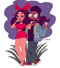 Black Art Black Female Cartoon Star Girl Star Boy Girls Cartoon Art Black Cartoon Black Girl Cartoon