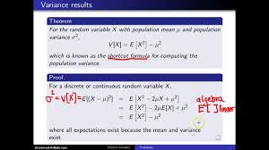 Population Variance Shortcut Formula Youtube