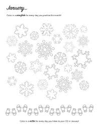 January Winter Snowflakes Piano Practice Chart