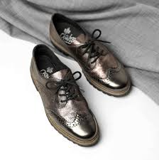 Make A Bold Statement This September With The Rieker Metal Metallic Women S Brogues Rieker Shoes Black Leather Shoes Shoes
