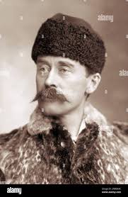 Robert Peary. Portrait of the American explorer and United States Navy  officer, Robert Edwin Peary Sr. (1856-1920) by George N. Rockwood, c. 1896  Stock Photo