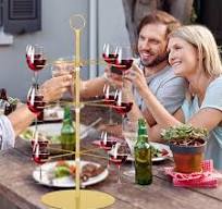 Stemware Holder For Parties 3-Tier Clear Acrylic Champagne Wall Holder -  Holds Up To 32 Glasses, Includes LED Lights For Party Display Champagne  Wall ...