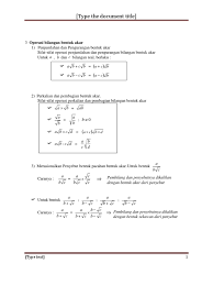 Simbol akar √ pertama kali diperkenalkan oleh seorang matematikawan asal jerman yang bernama christoff rudoff. 3 Operasi Bilangan Bentuk Akar Pdf