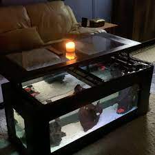Glass on coffee table is clear 11mm thick and it used to hold large tv so i am quite confident it will hold easily 48 litters of water. Pin On Coffee Table Aquarium