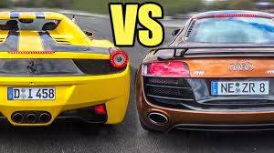 Series 18 of top gear, a british motoring magazine and factual television programme, was broadcast in the united kingdom on bbc two during 2012, consisting of seven episodes that were aired between 29 january and 11 march; Ferrari 458 Spyder Vs Audi R8 Mtm Drag Race Youtube