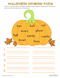 Halloween Rhymes Worksheet Education Com Halloween Rhymes Halloween Worksheets First Grade Phonics