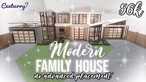 Family hillside mansion 117k (no large plot). Bloxburg Cheap Modern Family House 56k No Advanced Placement Speed Build Youtube