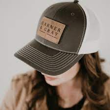Custom Trucker Leather Patch Hat With Your Logo Customized Leather Patches Holtz Leather Fine Leather Wallets