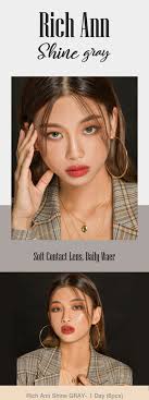 Kpop Korean Colored Contact Lenses korlensKpop Korean Colored Contact  Lenses korlens with korcolor, [1-Day] Rich Ann Shine Gray (6pcs) Cheap  Contact Lens Event, for astigmatism, cosplay, toric,circles, Korean color  contact lenses
