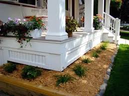 The mix of red and white tulips with the soft colors of the. Top 50 Best Deck Skirting Ideas Elevated Backyard Designs