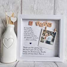 Most men are tempted to buy expensive jewelry and finish it off. First Anniversary Frame Anniversary Gift Gift For Partner Etsy Paper Gifts Anniversary Anniversary Frame Anniversary Gifts For Wife