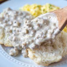 Image result for sausage gravy biscuits
