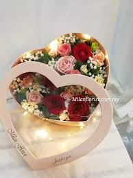 milan florist 心形花盒heart shape flower box flower boxes flowers shapes