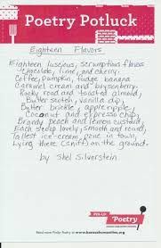 Eighteen Flavors By Shel Silverstein Submitted By Independence Community College Library Butter Brickle Lemon Custard Flavors