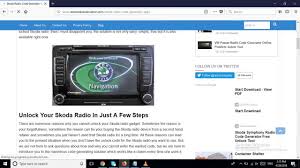 I had no problem unlocking the radio and after about an hour i still had af/fm settings. Skoda Radio Code Generator App For Unlocking Car Devices By Radiocodes Calculator