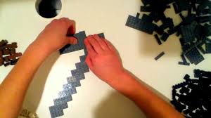 How to make a pickaxe. Lego Minecraft Iron Pickaxe Tutorial Youtube