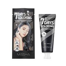 How to use rinse your face with lukewarm water. Missha 7 Days Coloring Hair Treatment Ash Black 50ml 1553060012