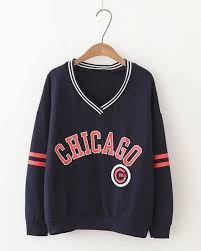 Varsity Striped Contrast Slogan Print Sweatshirt Sweatshirts Printed Sweatshirts Clothes