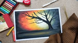 Oil pastel drawing exercise latihan mewarna menggunakan oil pastel. Teremokdizain Sketsa Menggunakan Oil Pastel Mewarnai Pemandangan Alam Dengan Crayon