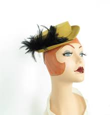 Vintage Gold Hat 1940s Tilt Woman S Toy Percher Hat Etsy Gold Hats Hats For Women Hats Vintage