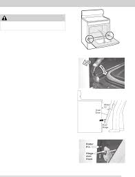 Replace the hinges with identical new ones and hook them back into the hinge holes in the oven. Frigidaire Ffef3015lb Ffef3015lm Ffef3015ls Ffef3015lw Ffef3015pb Ffef3015pw Removing And Replacing The Lift Off Oven Door