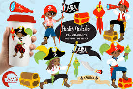Clip art pirate flag dromfhd top format: Pirate Boys African American Pirates Clipart Graphics Amb 174 By Ambillustrations Thehungryjpeg Com