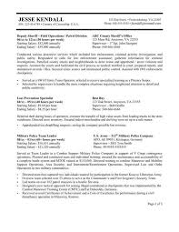 army resume example sample military