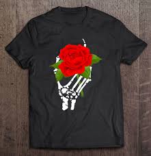 Passion immortal the everlasting, love, and a love that won't ever fade. Red Rose White Skeleton Hand Holding Red Rose Day Pocket