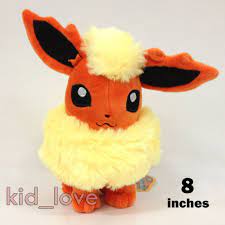 Pokemon Flareon Plush Fire Eevee Soft Toy Stuffed Animal Cuddly Teddy Doll 8 Pet Toys Pokemon Flareon Cuddly