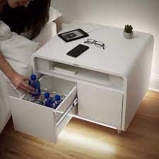 Sobro Smart Side Table Wireless Charging Fridge Mood Lighting And Speakers Smart Table Side Table Smart Furniture
