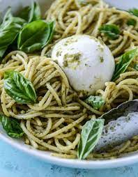 Pesto And Burrata Bucatini Recipe Pesto Pasta Recipes Healthy Recipes