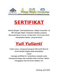 Check spelling or type a new query. Contoh Sertifikat Kursus Komputer