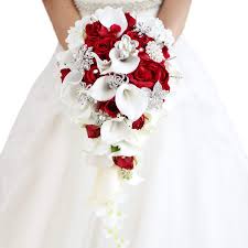 Maybe you would like to learn more about one of these? Amazon Com Iffo Bridal Bouquets For Wedding Calla Lilies Simulation Rose Diamonds Pearl Bride Wedding Bouquet Romantic Wedding Party Decoration Confession Red Home Kitchen