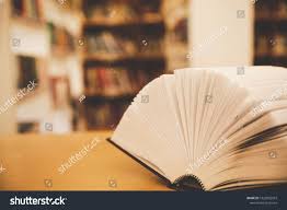 Book In Library With Old Open Textbook Stack Piles Of Literature Text Archive On Reading Desk And Aisle Of B Textbook Print Designs Inspiration Photo Editing