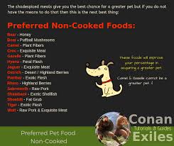 You cannot have both at the same time. Conan Exiles Preferred Pet Food