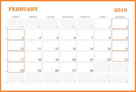 February Canada 2019 Holiday Calendar February 2019 Calendar Printableblank February 2019 Calendar 1 Desk Calendar Template Calendar Template 2019 Calendar