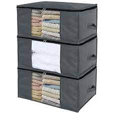 lifewit lot de 3 sac de rangement pour couette en epais non tisse 60 x 35 x 40 cm sac de rangement sous lit pour edr rangement sous lit rangement sac rangement